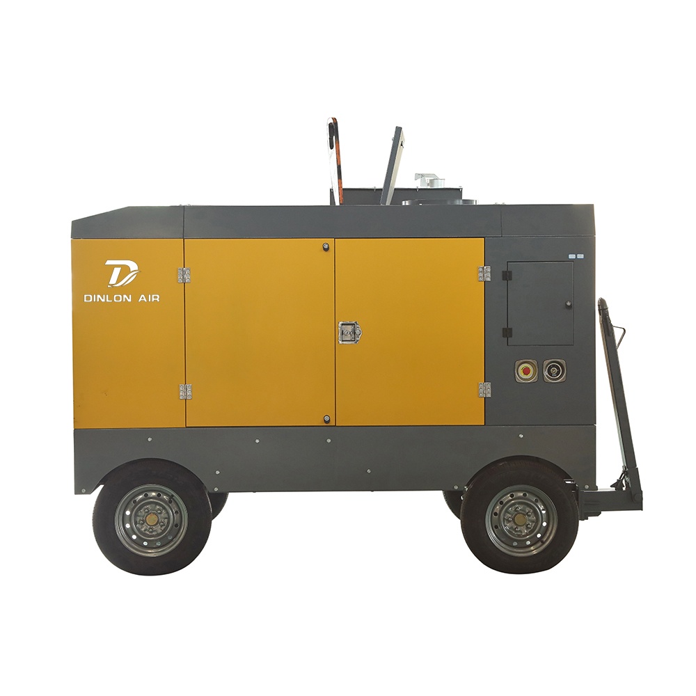 High pressure diesel driven screw air compressor