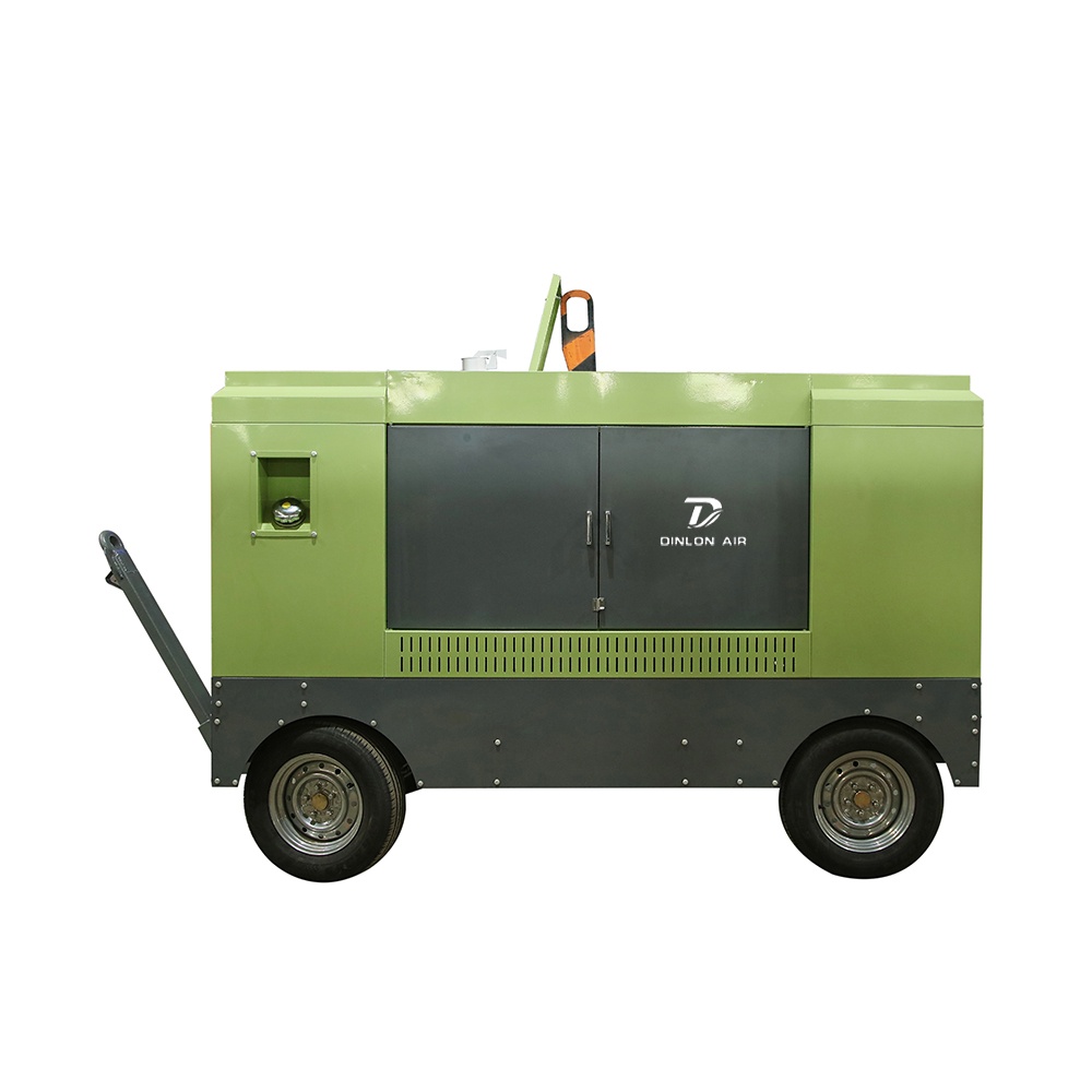 High pressure diesel driven screw air compressor